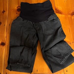 Black Maternity jeans Indigo Blue over the belly size Large
